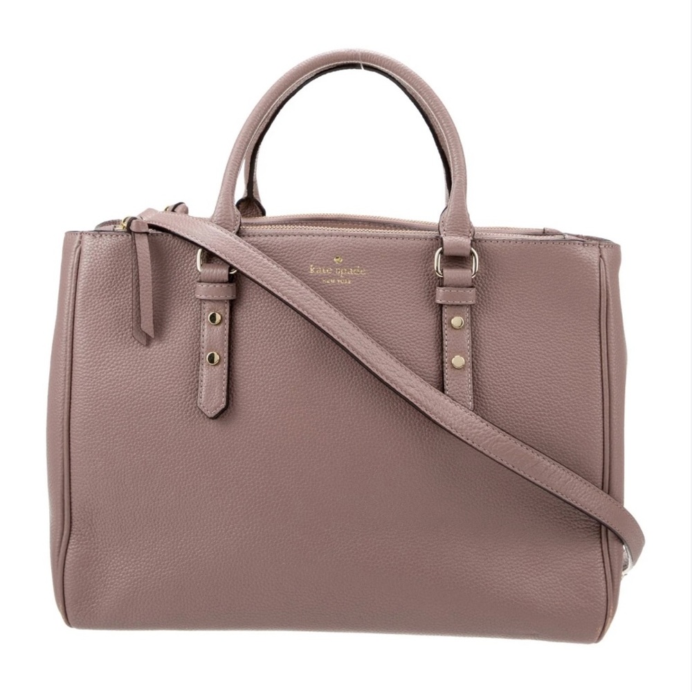 Kate Spade Mulberry Street Leighann Large Satchel Shoulder Bag Purple Crossbody